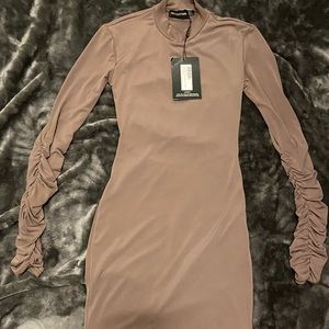 Ruched Sleeve Bodycon Dress